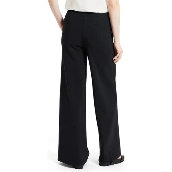 NWT Theory Calvan M Satin Wide Leg Pants 12 Black Women's Trousers - Picture 3 of 4